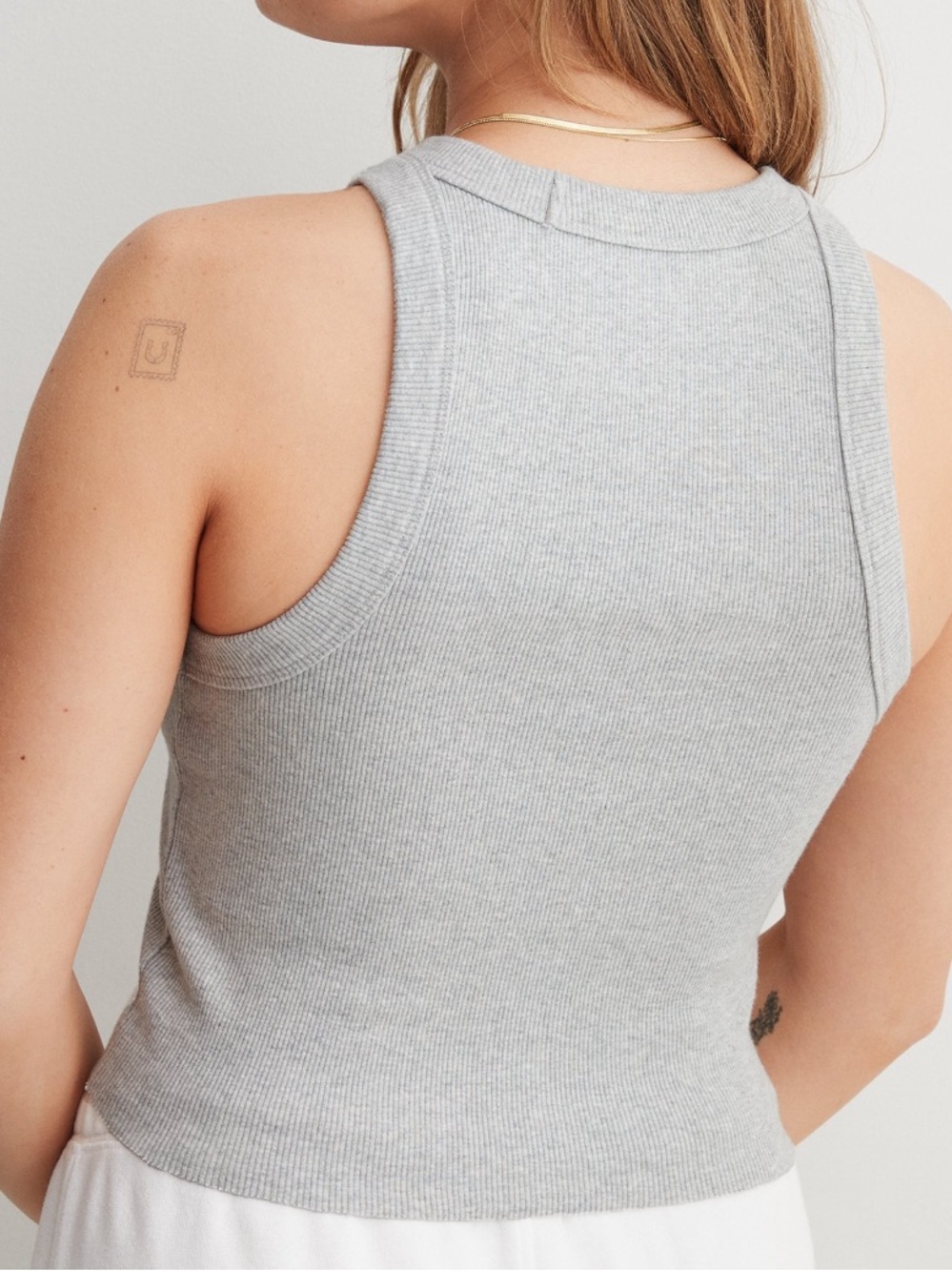 aerie Ribbed Tank Top in Heather Gray - Picture 2 of 10